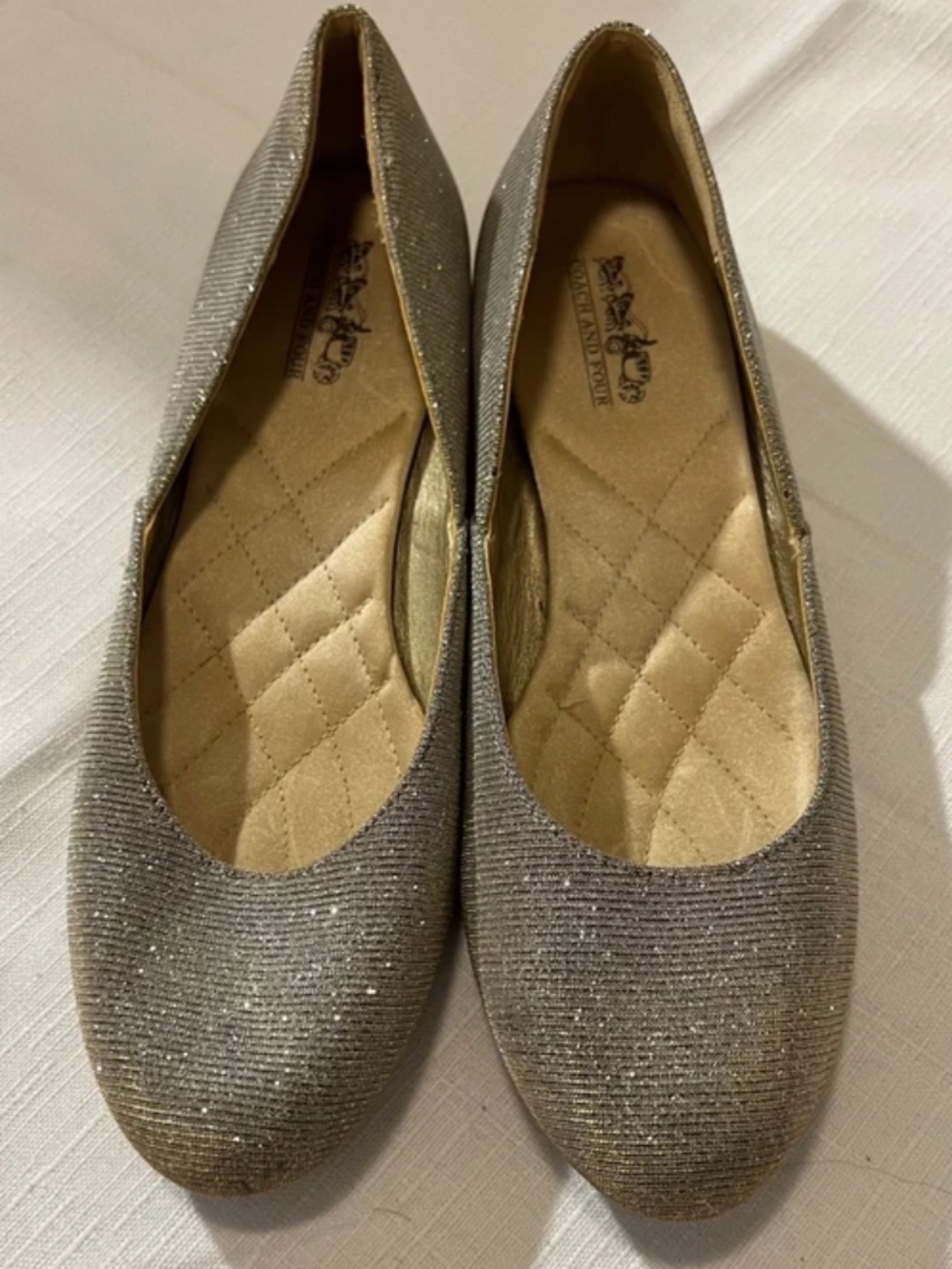 Coach and Four Glitter Flats | Size 8